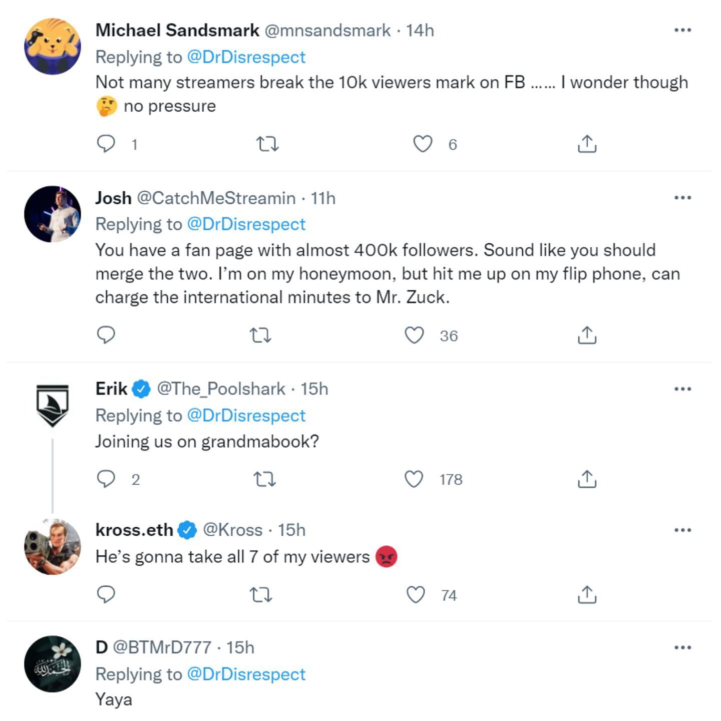 Fan reactions (Image via Dr Disrespect/Twitter)