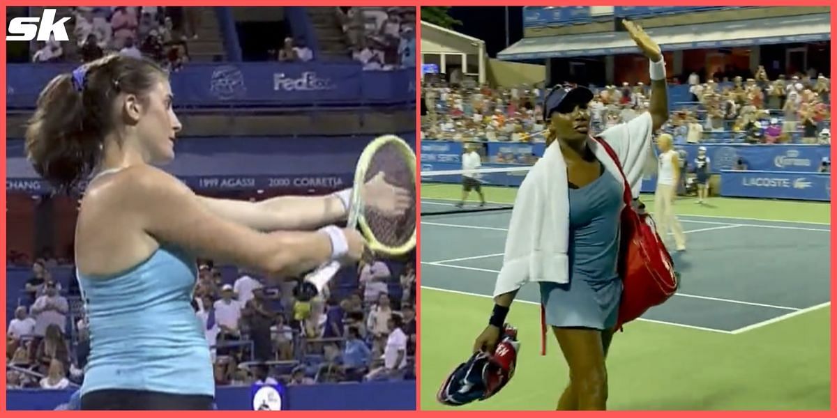 Venus Williams (right) loses comeback match but receives applause from foe Rebecca Marino (left)