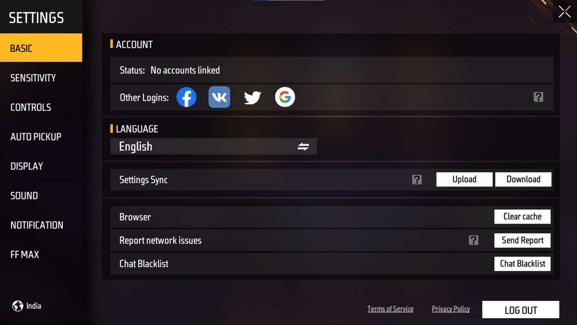 Click on one of the options and sign in (Image via Garena)