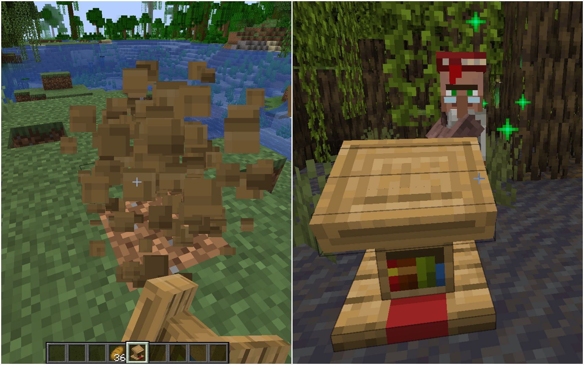 Change librarian trades by breaking and placing lecterns in Minecraft (Image via Sportskeeda)