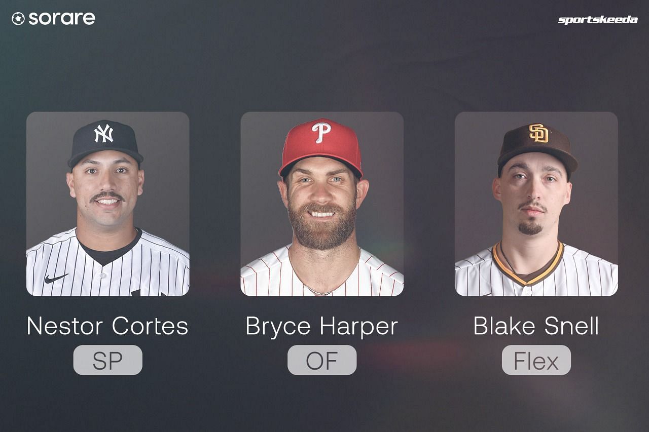 Nestor Cortes Jr., Bryce Harper, and Blake Snell are all collectable players in MLB Sorare