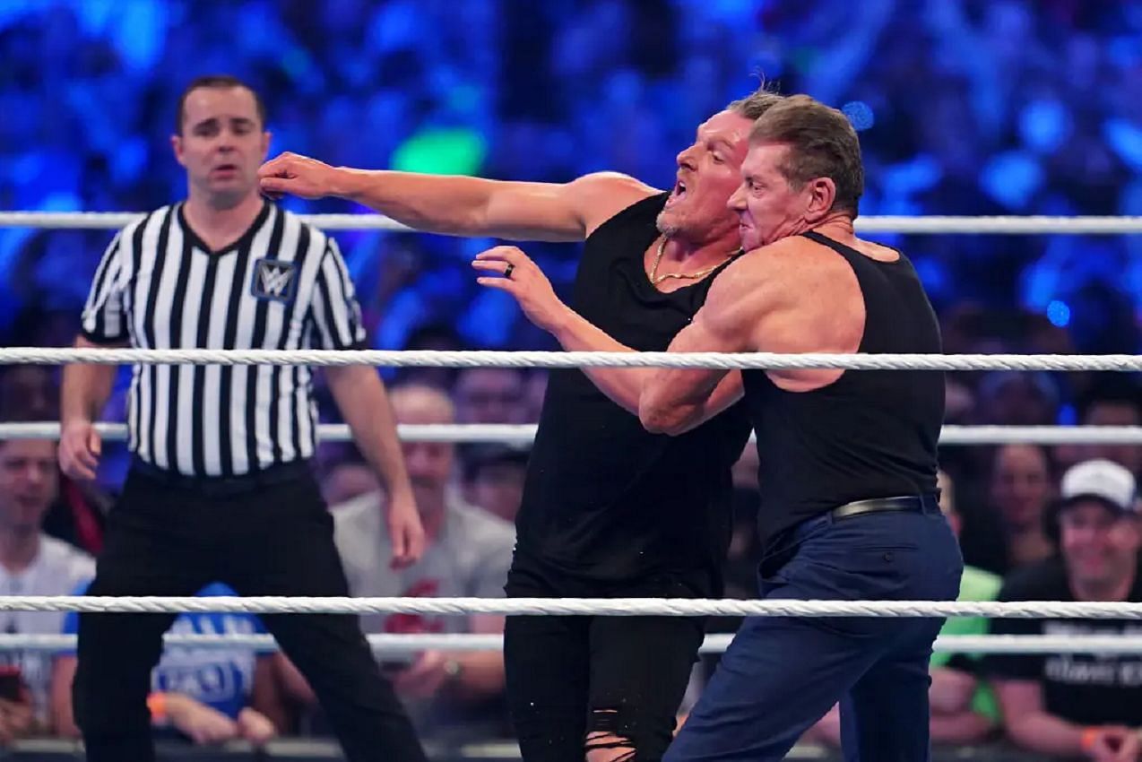 Vince McMahon battled Pat McAfee at WrestleMania 38