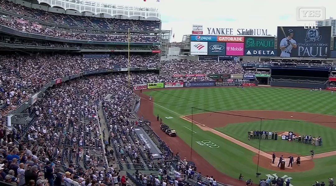 Retired New York Yankee Paul O'Neill, looks on with his wife Nevalee O'Neill  during a number retirement ceremony before a baseball game between the New  York Yankees and the Toronto Blue Jays