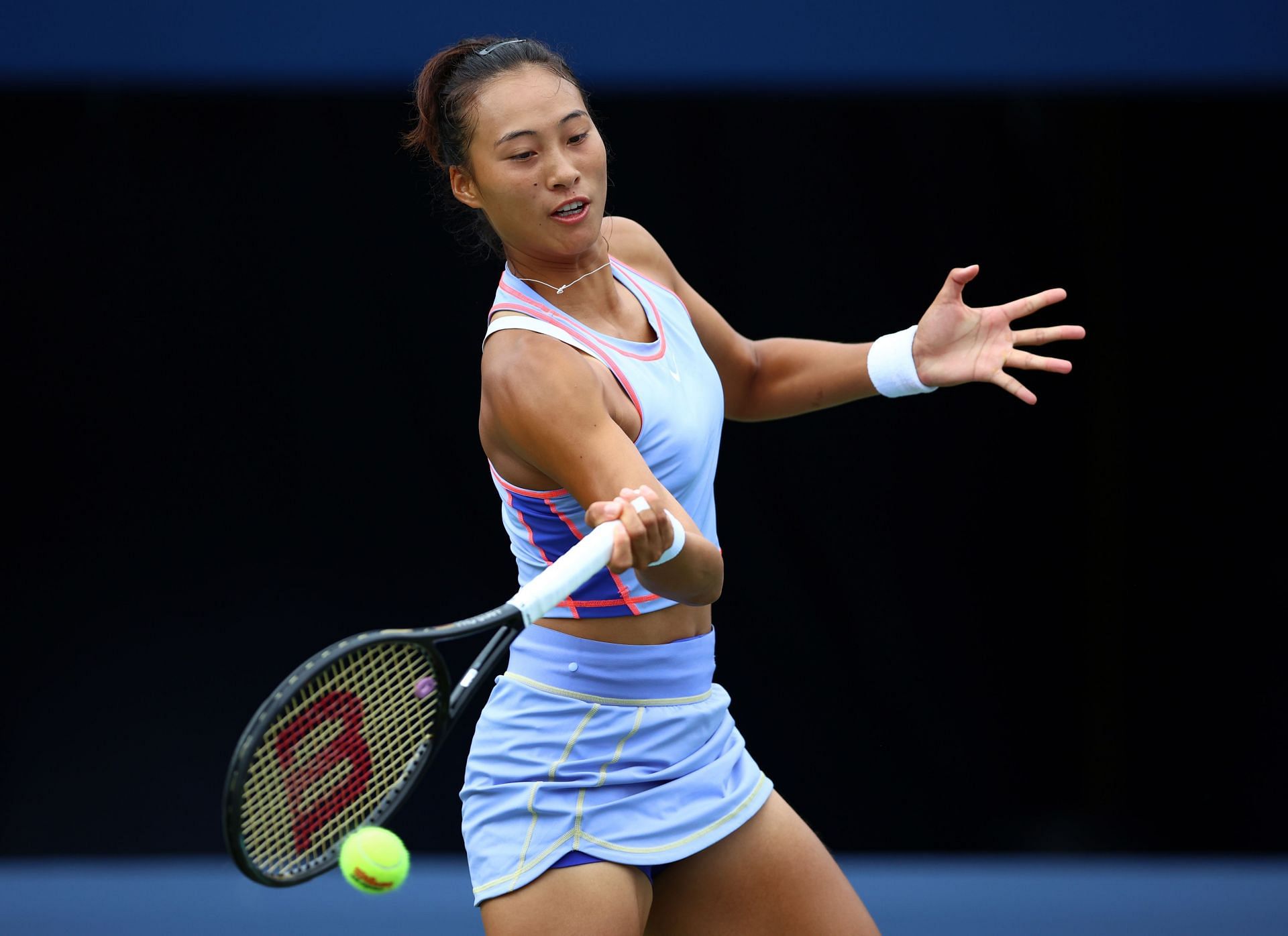 Zheng in action at the Canadian Open in Toronto
