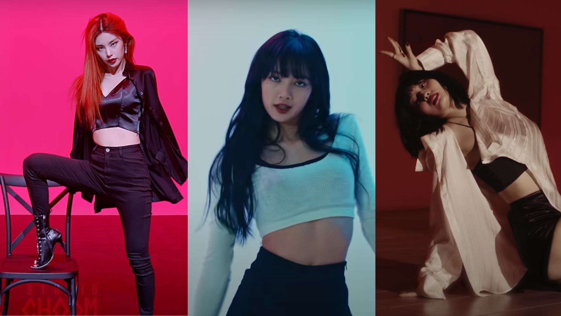 A still of  idols Yeji, Lisa, and Momo (Image via YouTube)