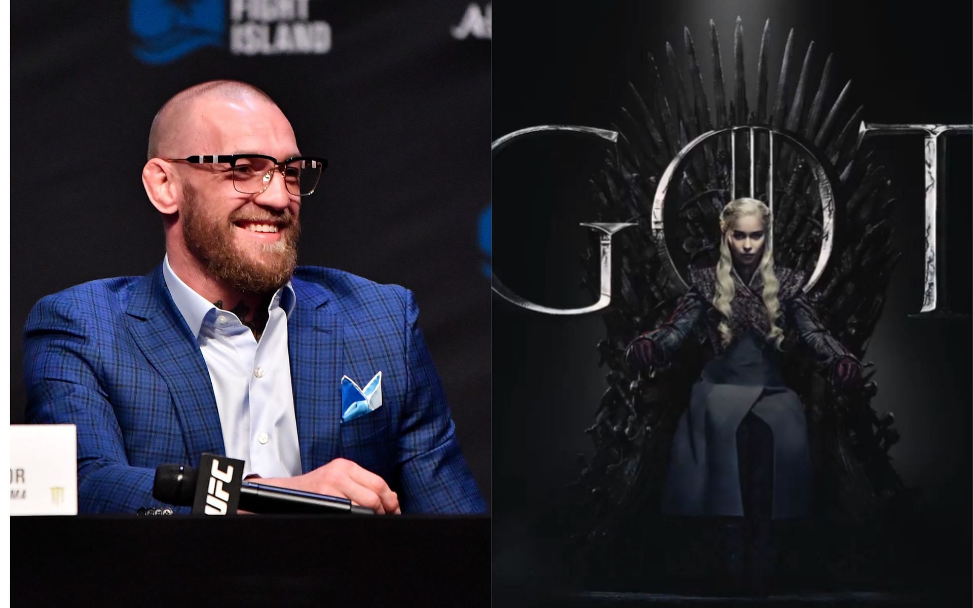 Conor McGregor (left) Game of Thrones poster (right) (image courtesy @gameofthrones Instagram)