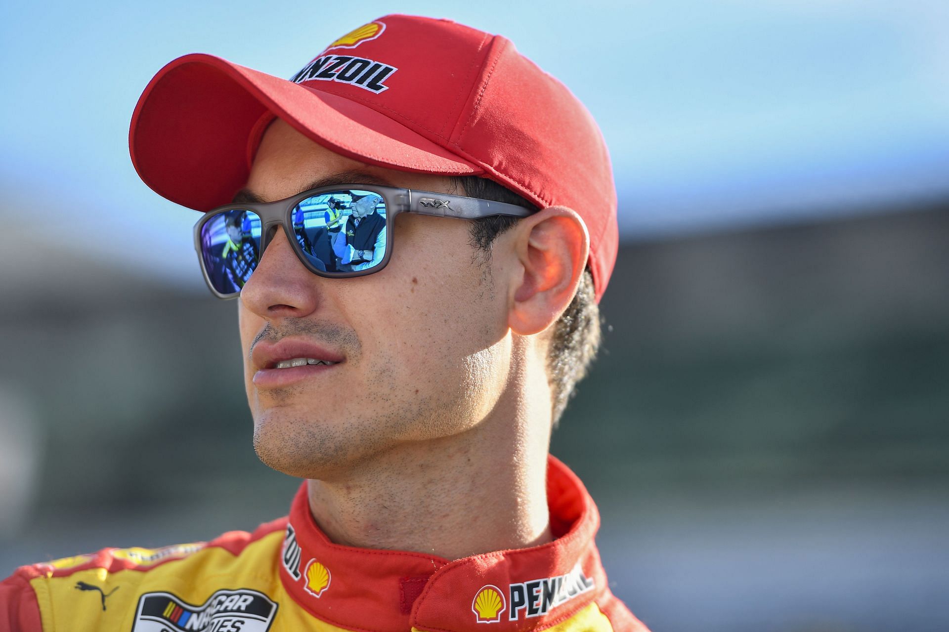 Joey Logano waits on the grid during practice for the 2022 NASCAR Cup Series Verizon 200 at the Brickyard at Indianapolis Motor Speedway in Indianapolis, Indiana. (Photo by Logan Riely/Getty Images)