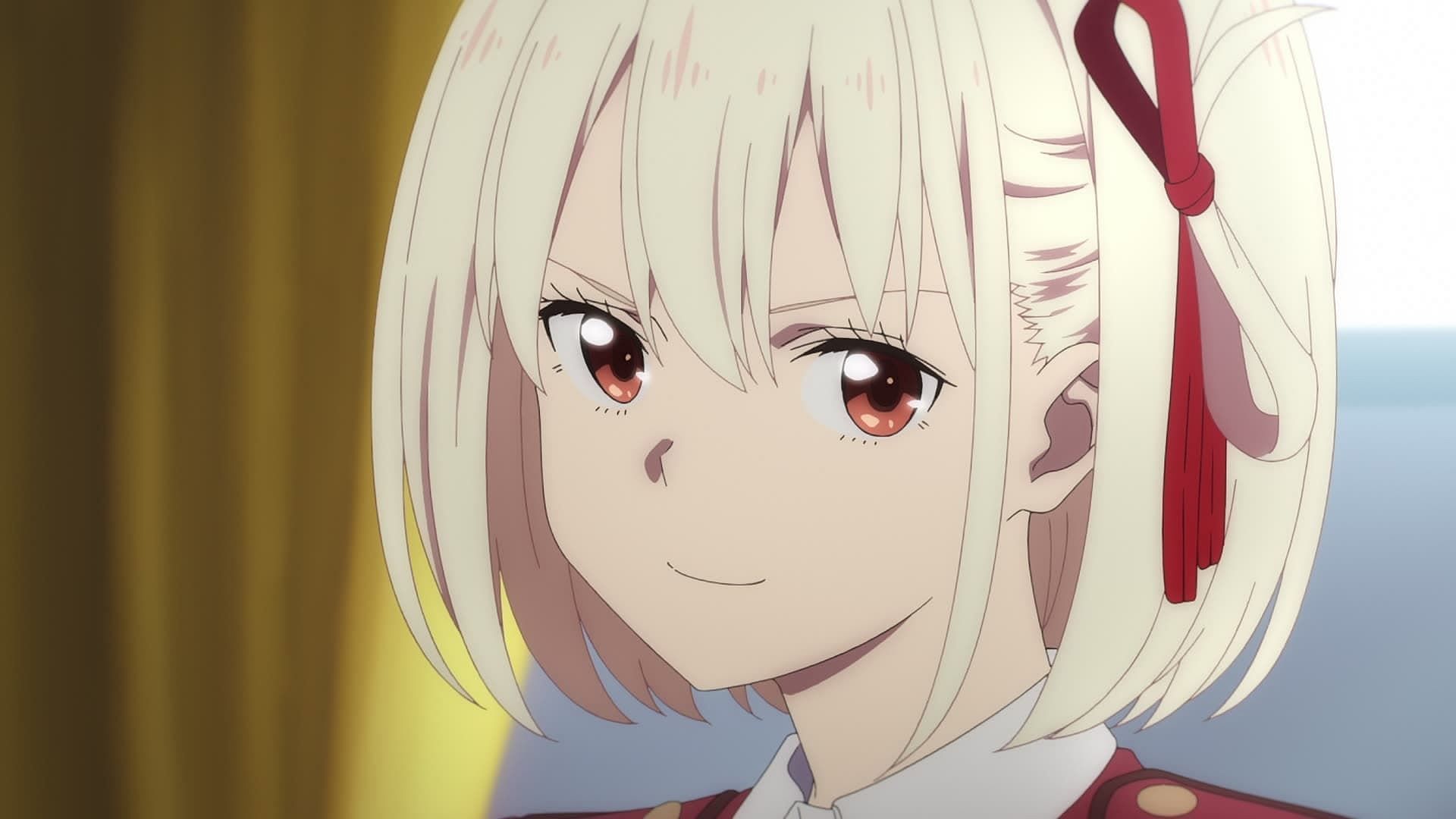 Chisato as seen in Lycoris Recoil Episode 8 (Image via A-1 Pictures)