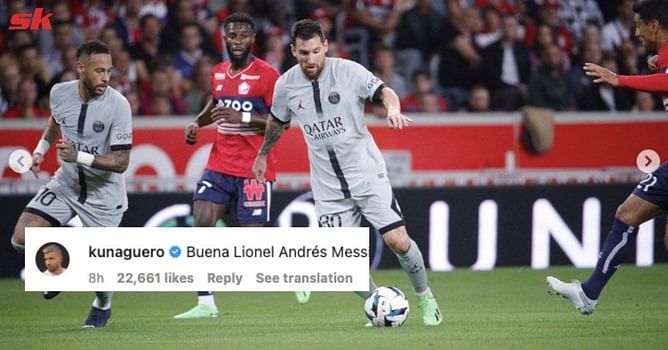 Sergio Aguero thrilled with PSG star Lionel Messi's performance against Lille as he drops comment on Argentine's Instagram post