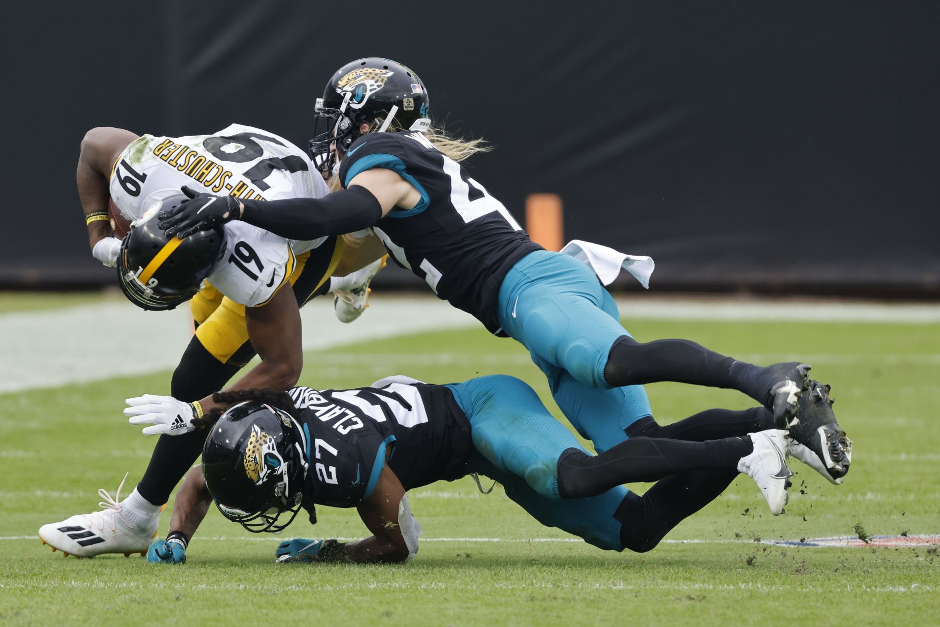 Rowdy fans fighting in the stands at Jacksonville Jaguars vs. Pittsburgh Steelers  preseason game