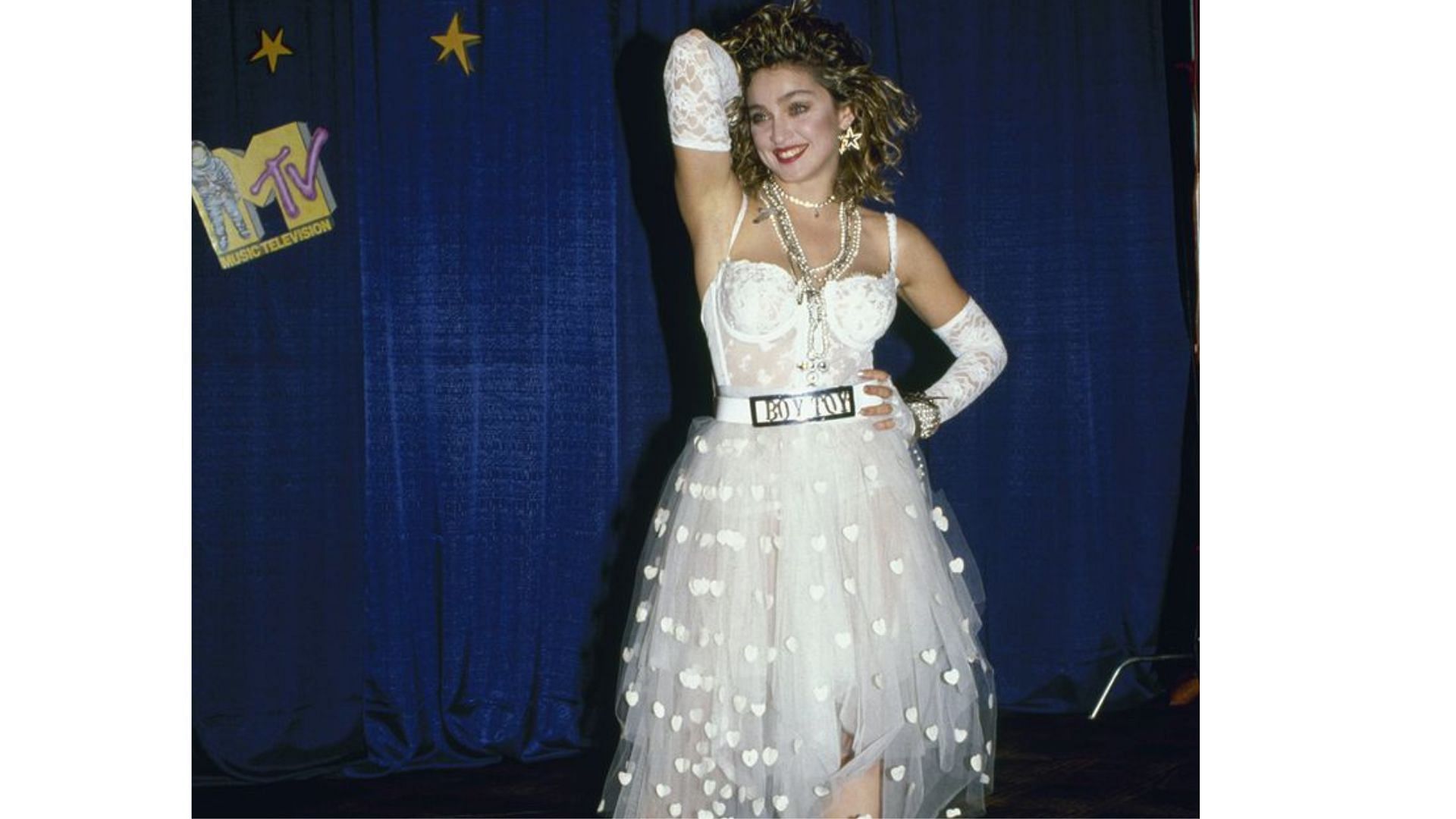 Madonna at the first annual MTV Video Music Awards in New York on September 14, 1984.