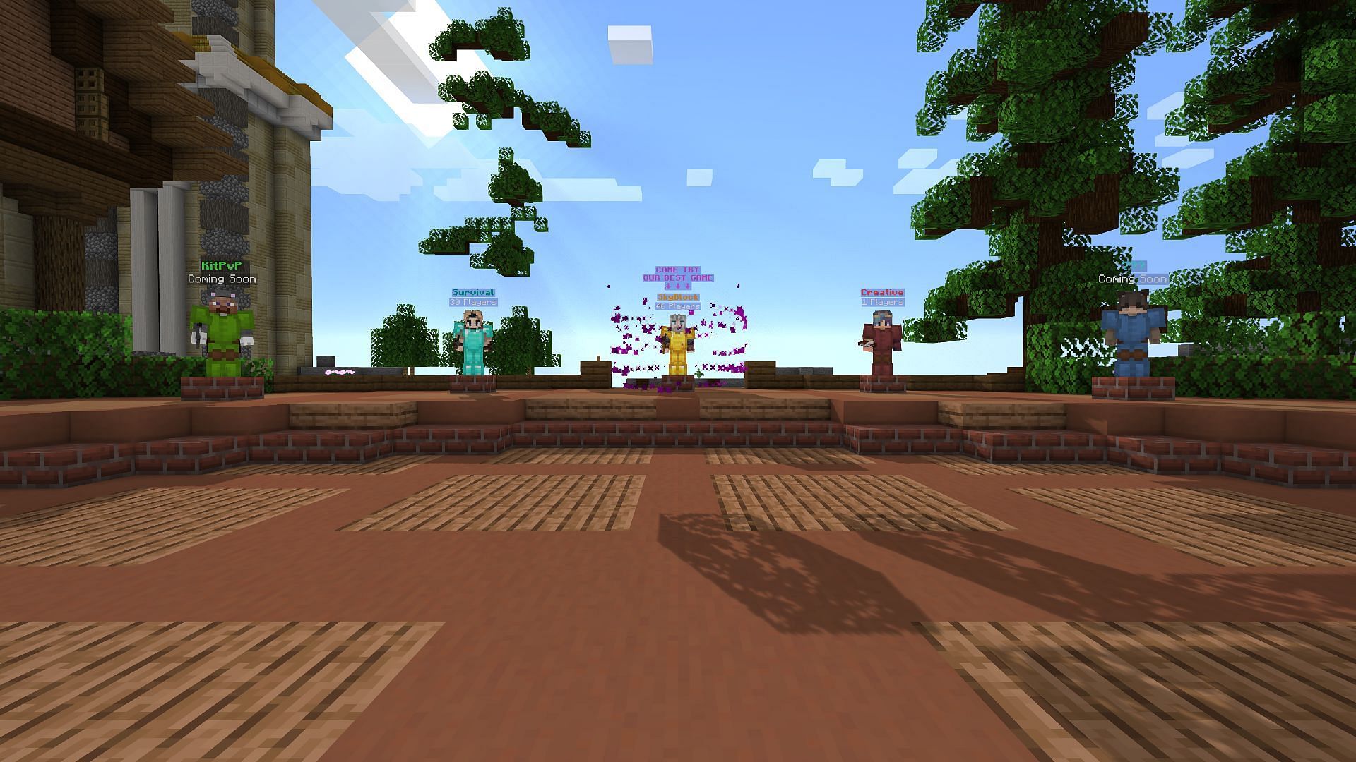 The spawn area of the PlayFuse server (Image via Minecraft)