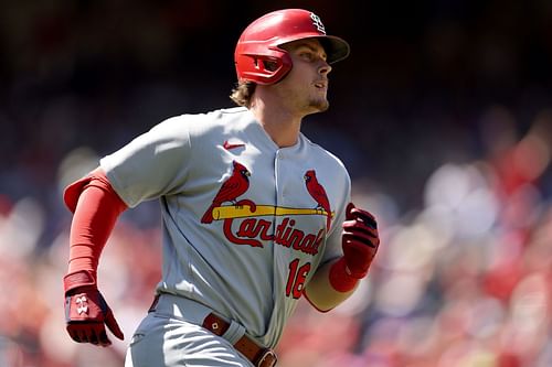 Nolan Gorman rounds the bases for the Cardinals