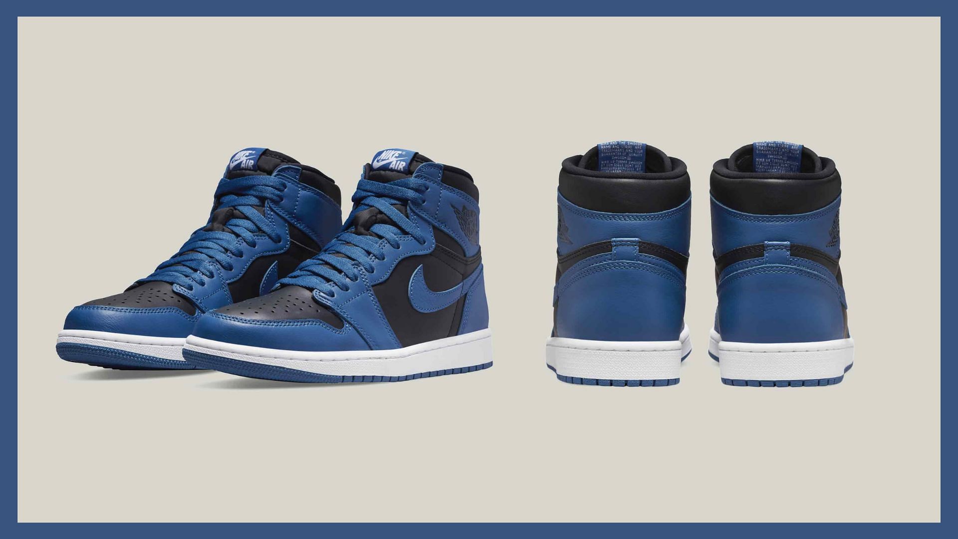 Take a closer look at the AJ1 High Dark Marina Blue (Image via Nike)