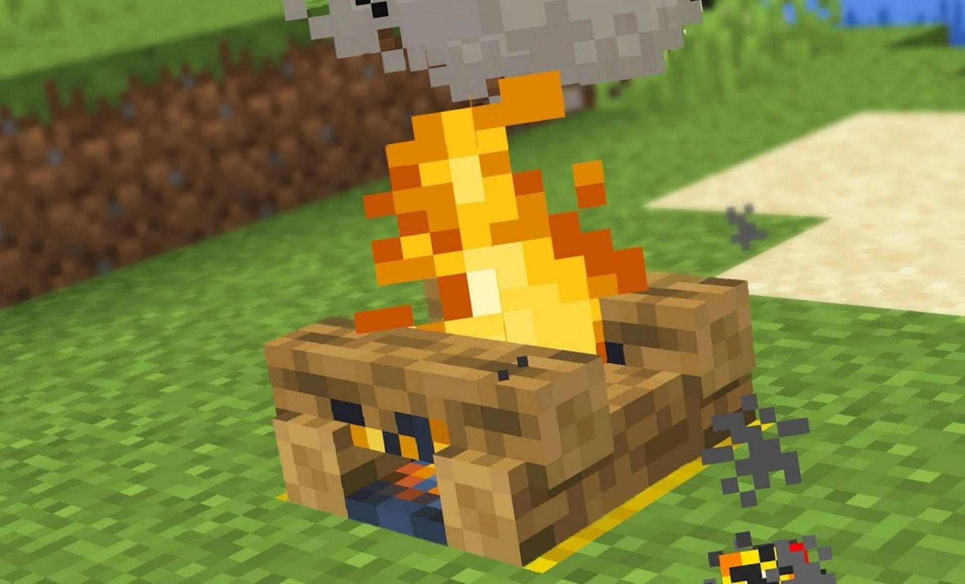 Campfires can be extinguished (Image via OMGCraft on YouTube)