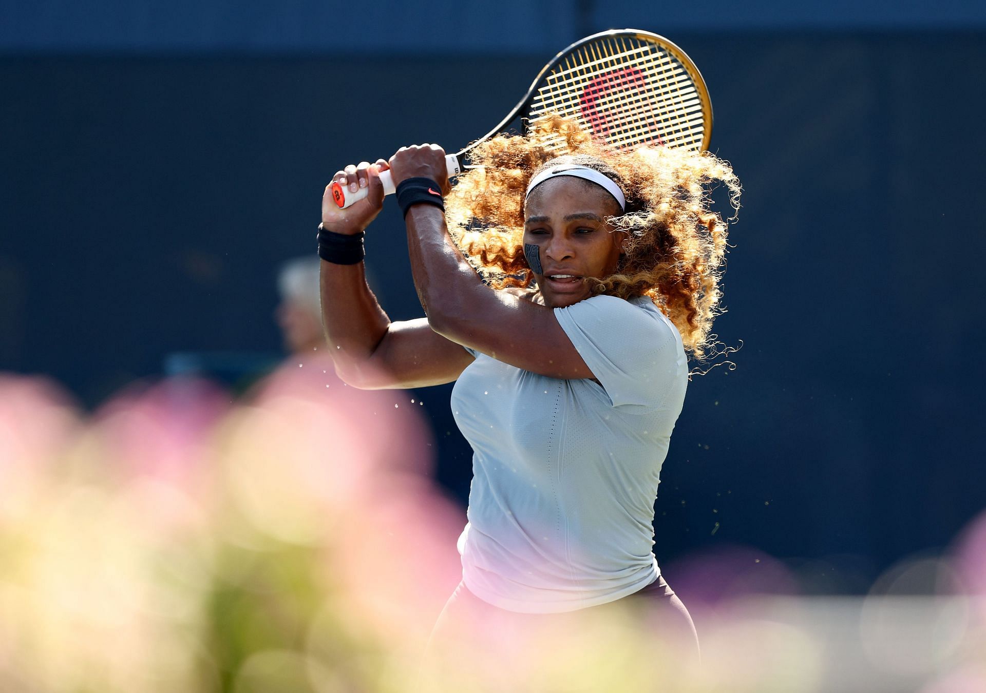 Serena Williams during a practice session in the US Open