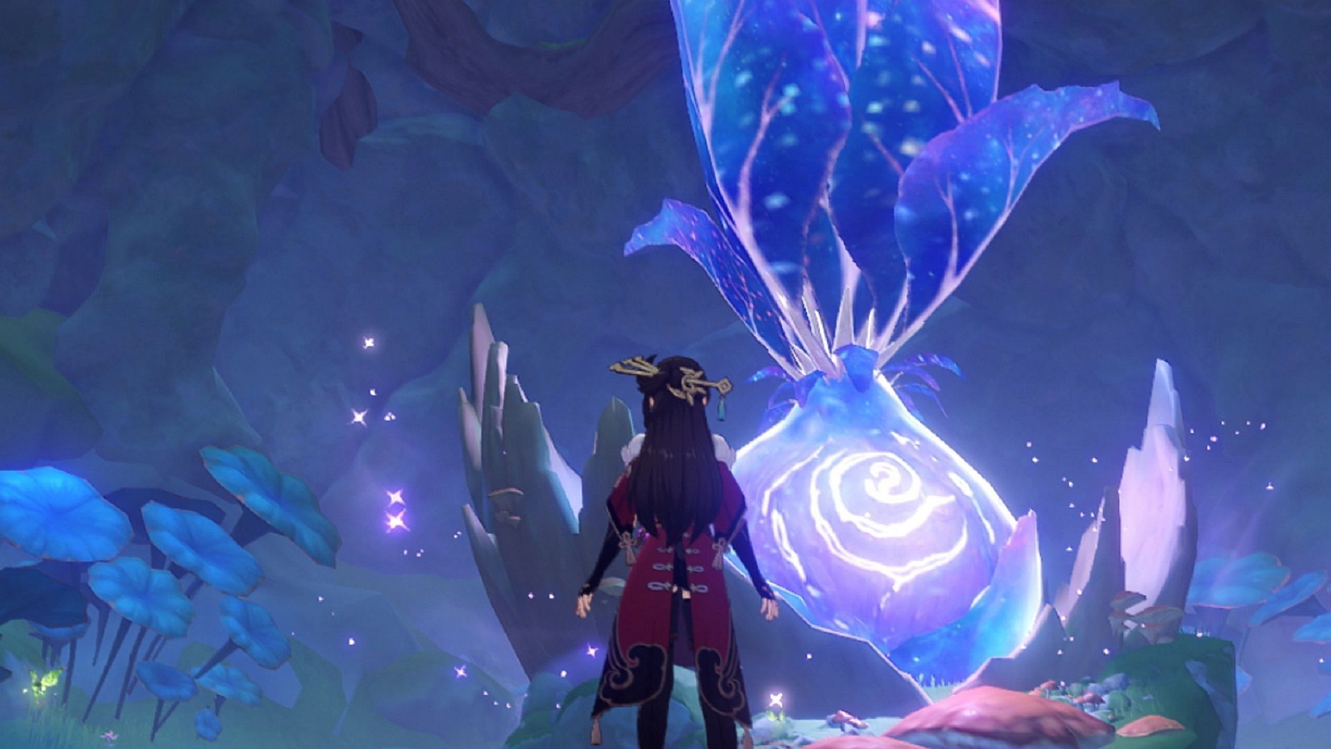 A player locates the Tree of Dreams in Genshin Impact (Image via miHoYo)