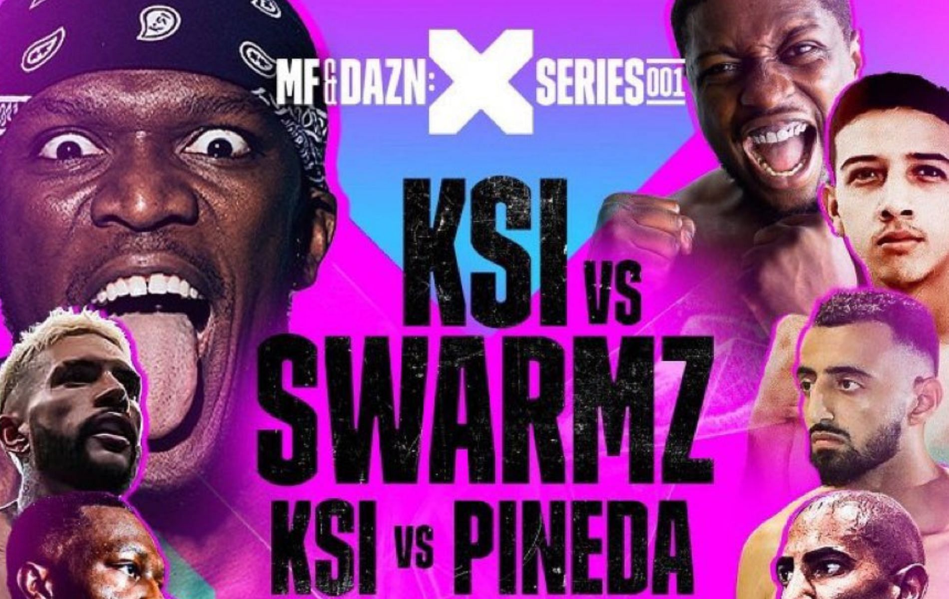 KSI vs Swarmz and KSI vs Pineda Fight card, media workout, press