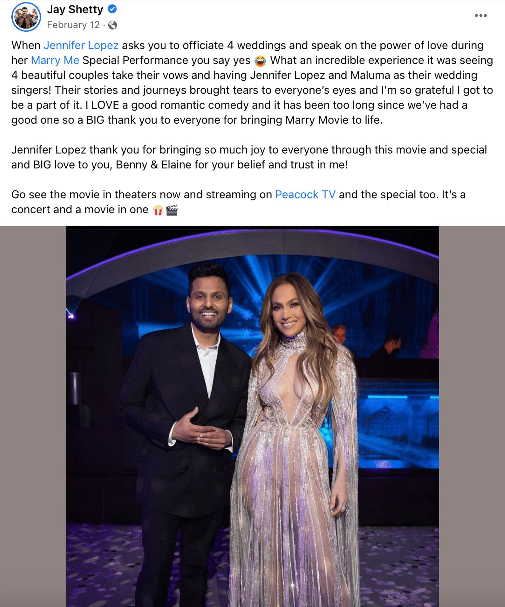 Jay Shetty to officiate second wedding between Jennifer Lopez and
