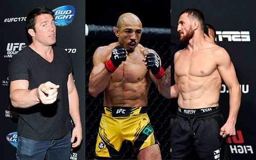 (L-R) Chael Sonnen, Jose Aldo, Merab Dvalishvili