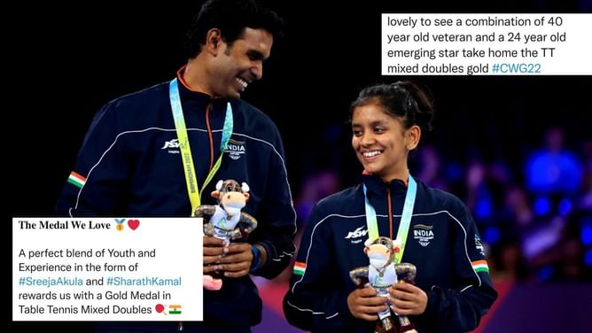 "Perfect blend of youth & experience" - Twitterati laud Achanta Sharath Kamal and Sreeja Akula for winning CWG 2022 gold medal