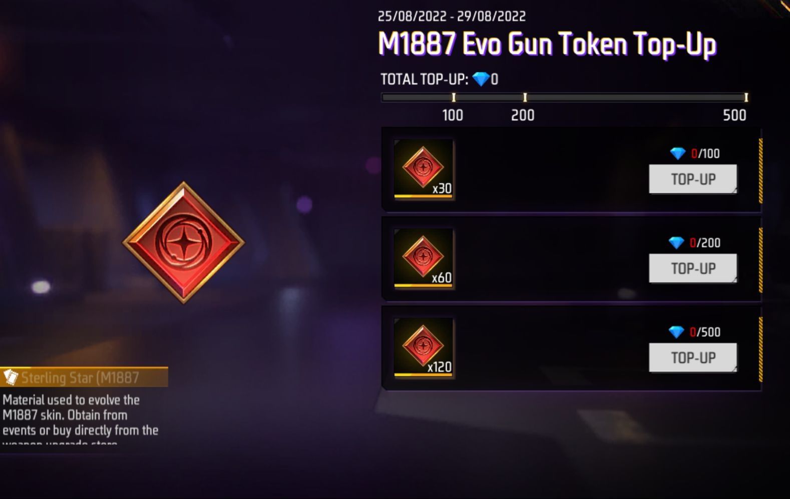 Requirements of the new event (Image via Garena)