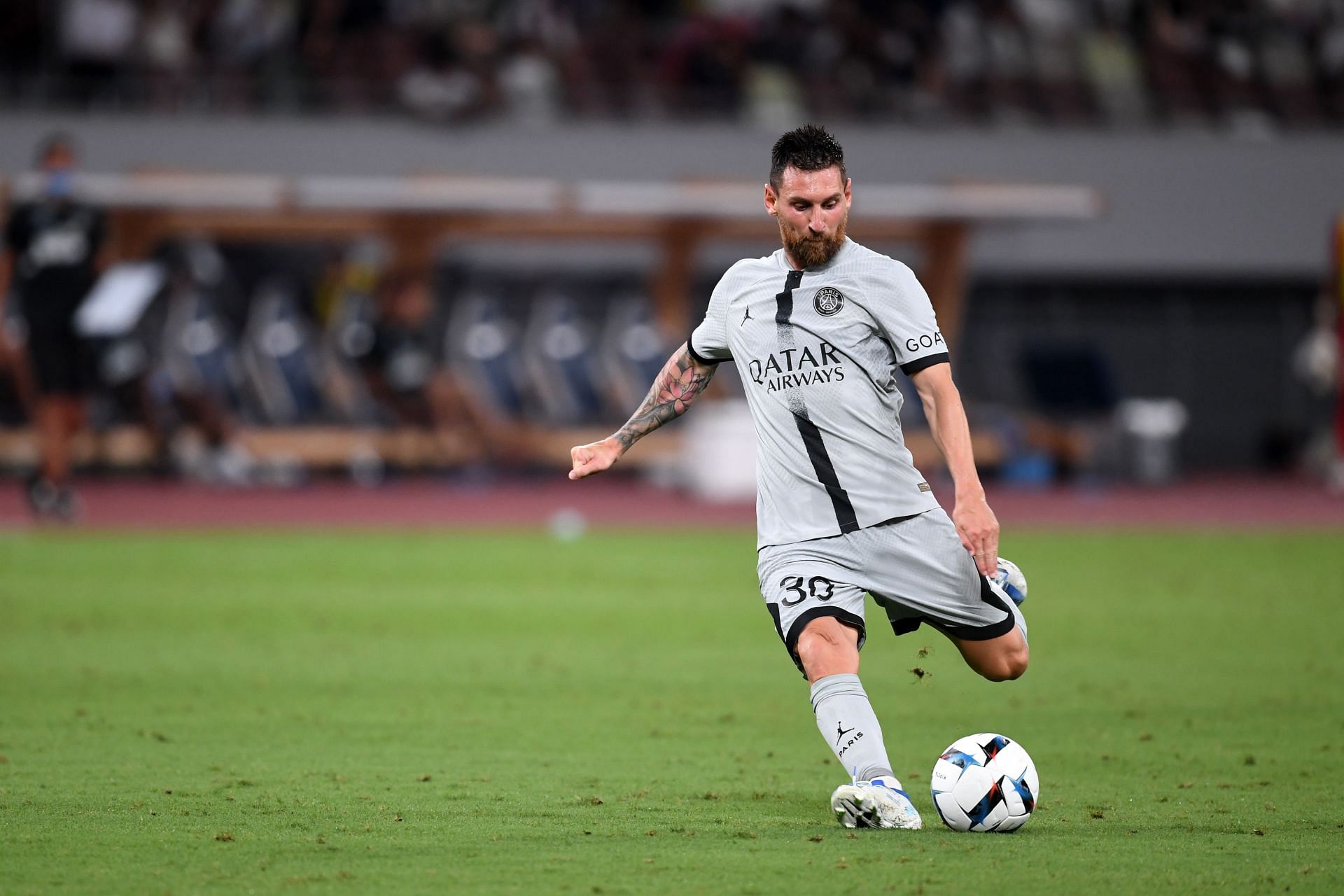 Lionel Messi in action for the Parisians.
