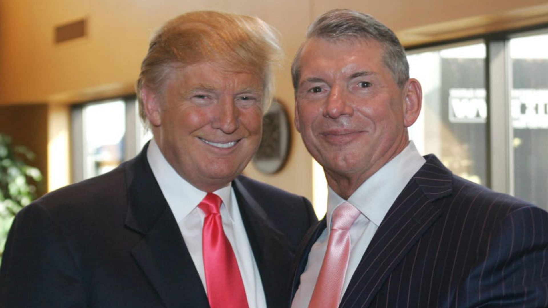 Former WWE CEO Vince McMahon with former US President Donald Trump