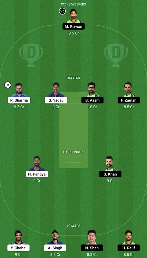 IND vs PAK Dream11 Prediction Team, Head To Head League