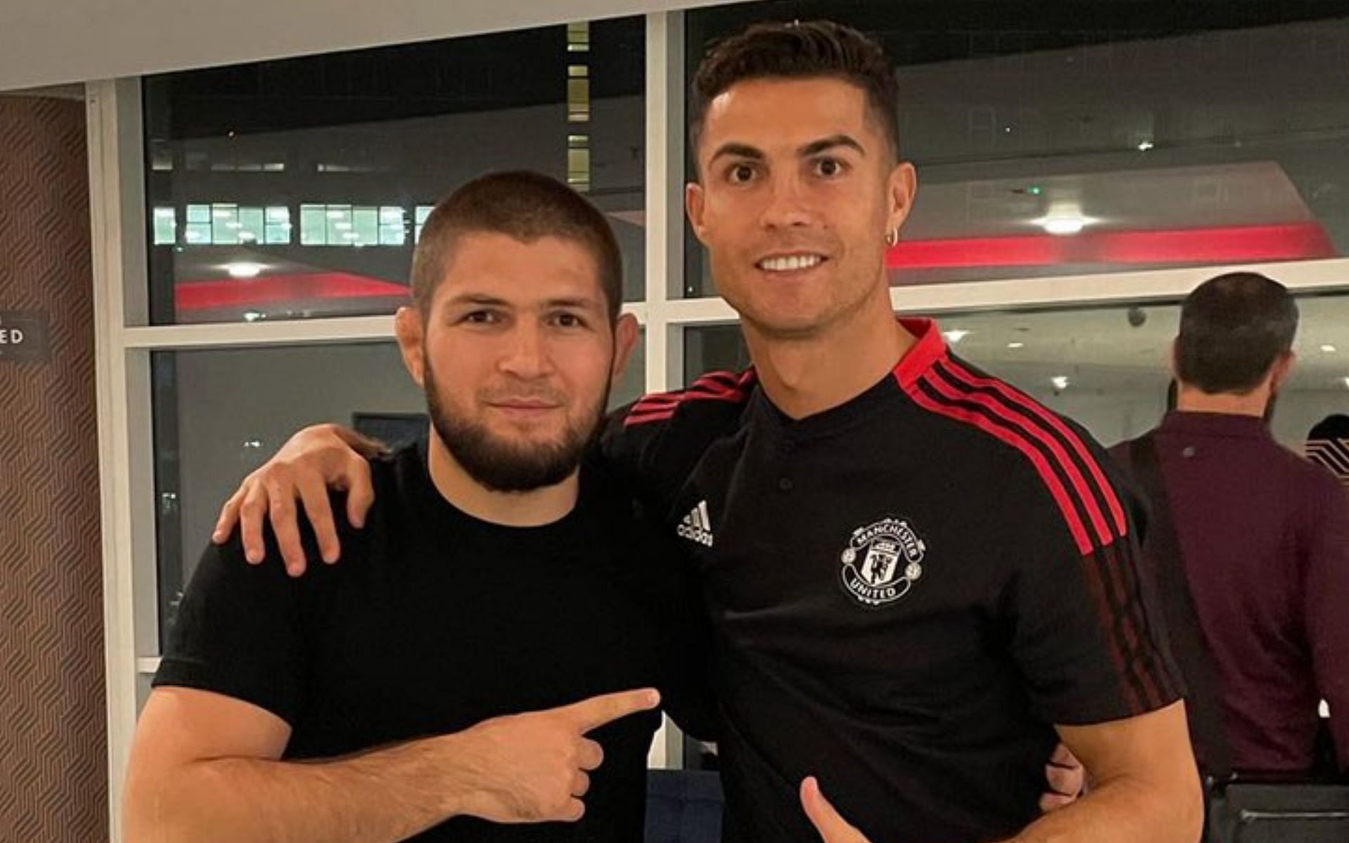 Khabib Nurmagomedov (left), Cristiano Ronaldo (right) [Image courtesy of @teamkhabib on Twitter]