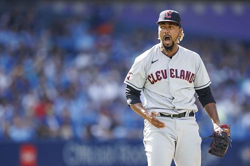 Emmanuel Clase of the Guardians versus the Toronto Blue Jays