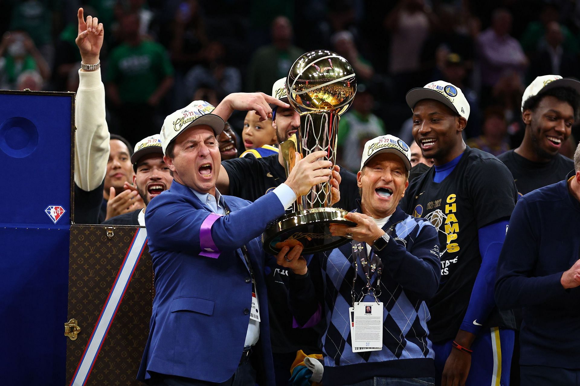 Joe Lacob and Peter Gruber of the Golden State Warriors