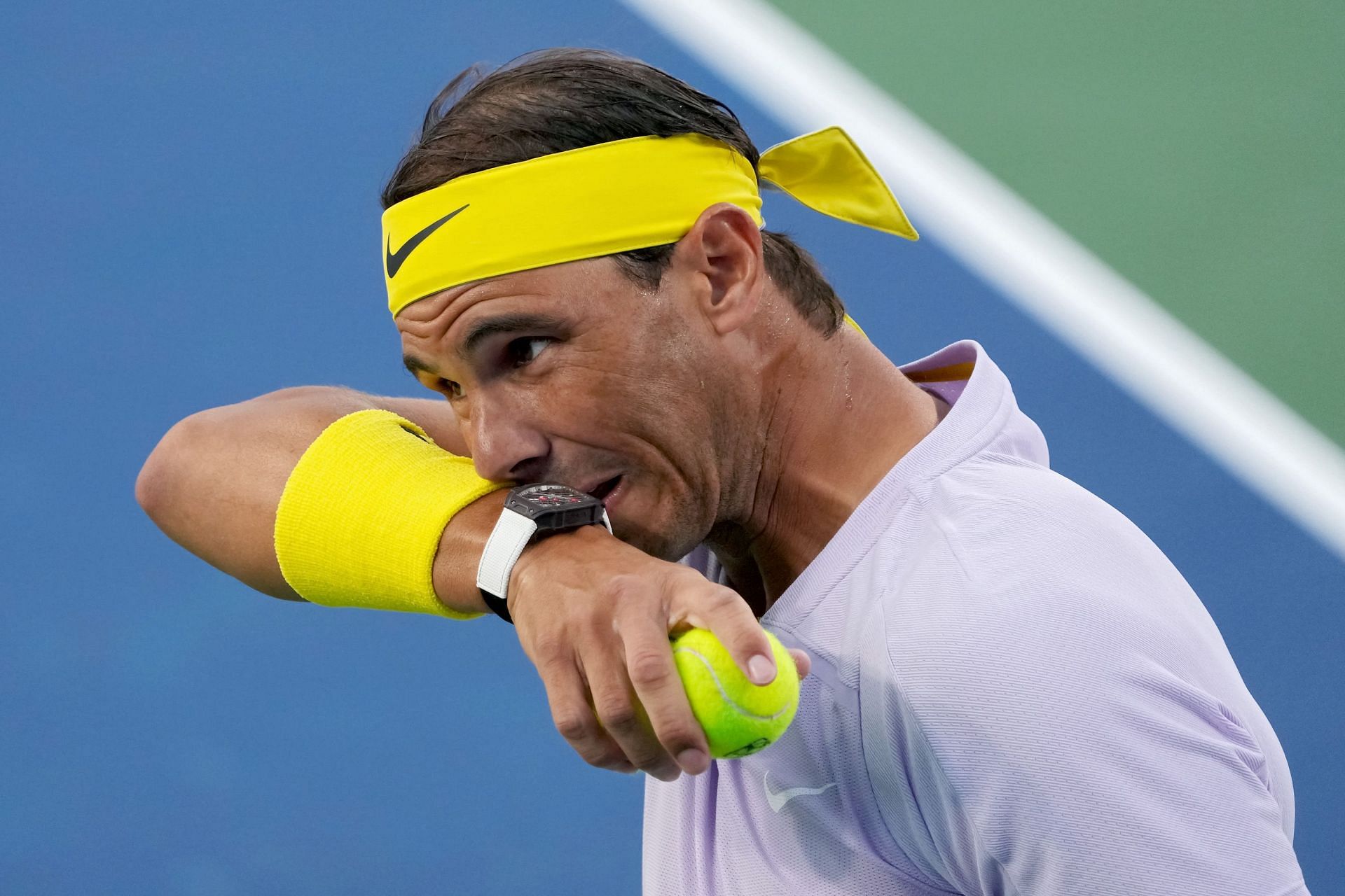 Rafael Nadal during his opening match at the Cincinnati Masters