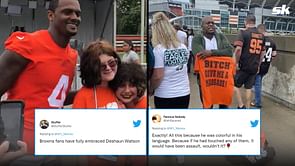 "Browns fans have fully embraced Deshaun Watson" - NFL fans react to Cleveland man selling 'B***h give me a massage' t-shirt ahead of preseason game