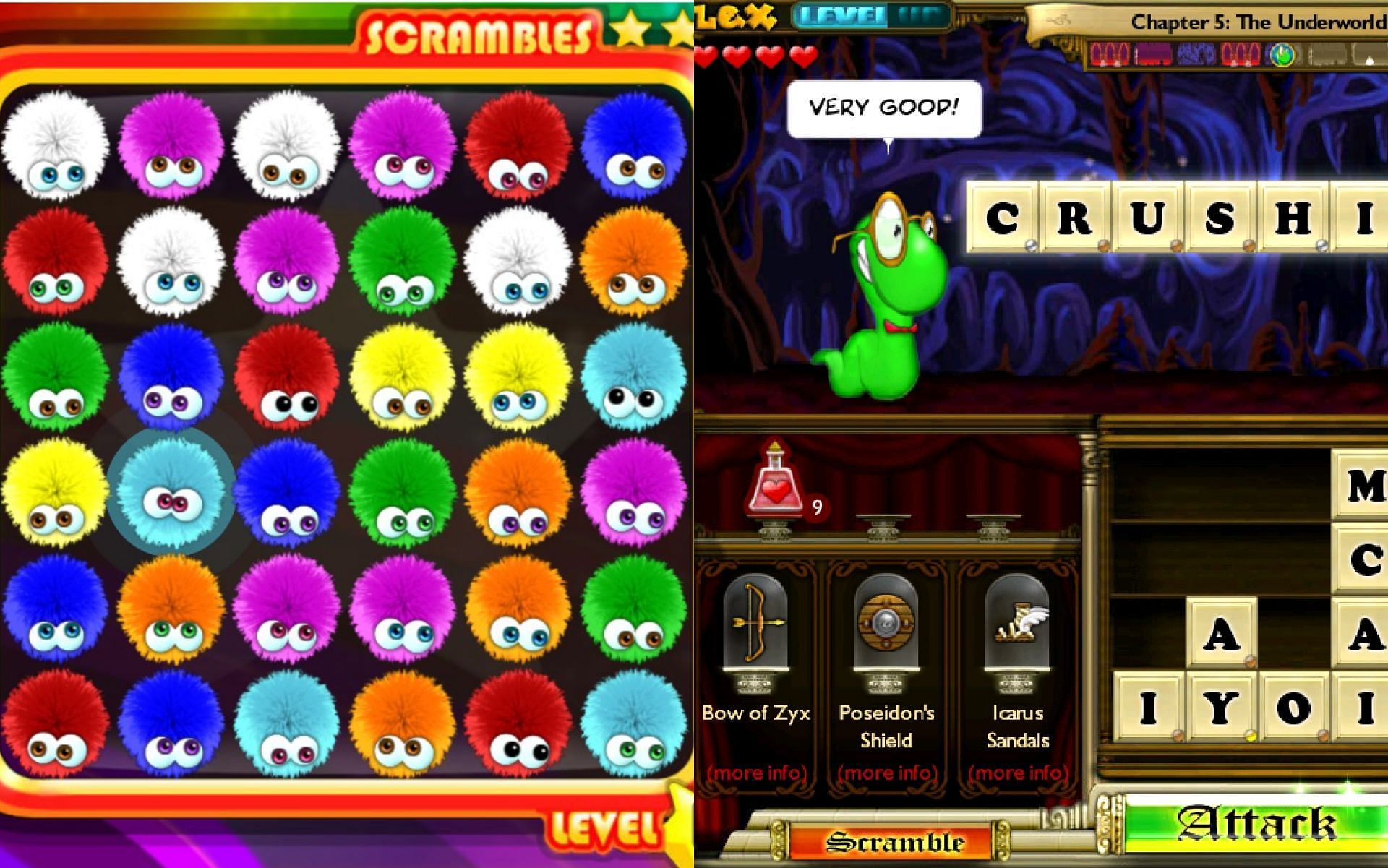 The best puzzle games of a bygone era (Images via Rapisoft &amp; PopCap Games)