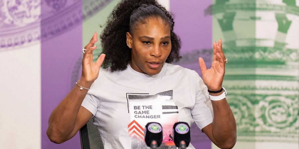 Serena Williams at a press conference