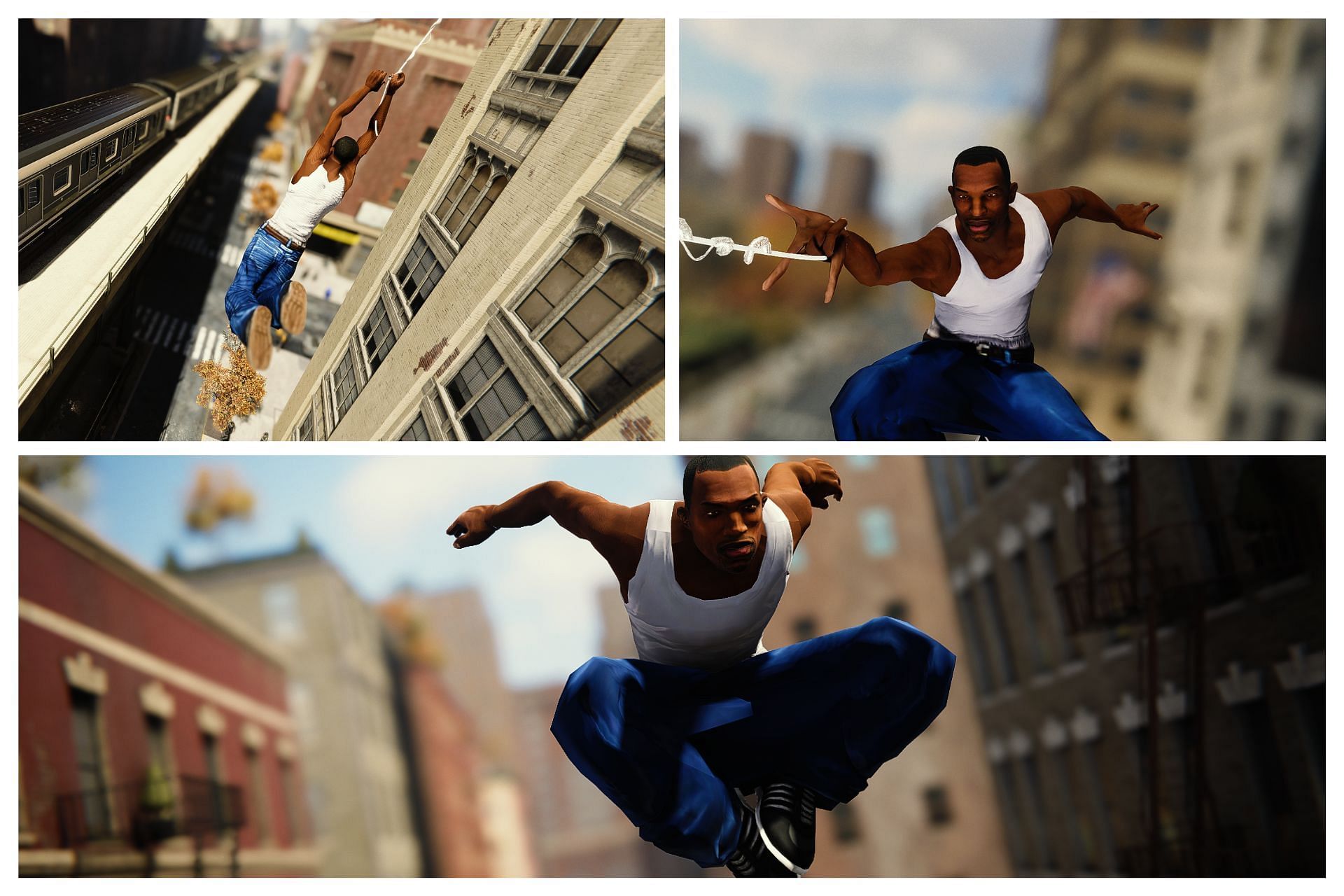 Mods bring CJ from GTA Sand Andreas to Spider-Man (Images via NEXUSMODS)