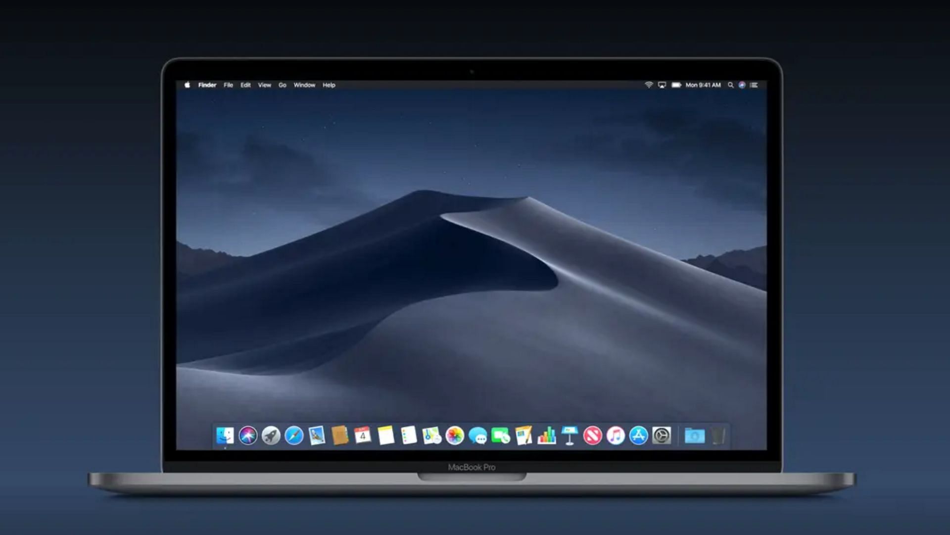 The dark mode is perfect for working in low-light environments (Image via Apple)