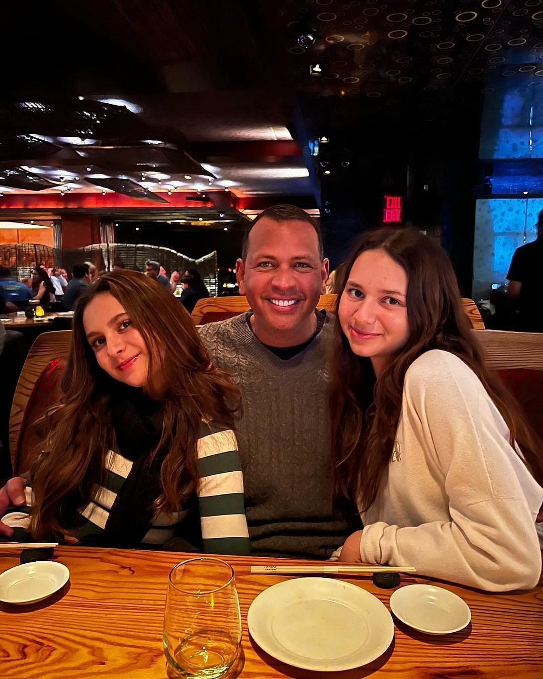 Alex Rodriguez with his two daughters, Natasha and Ella.