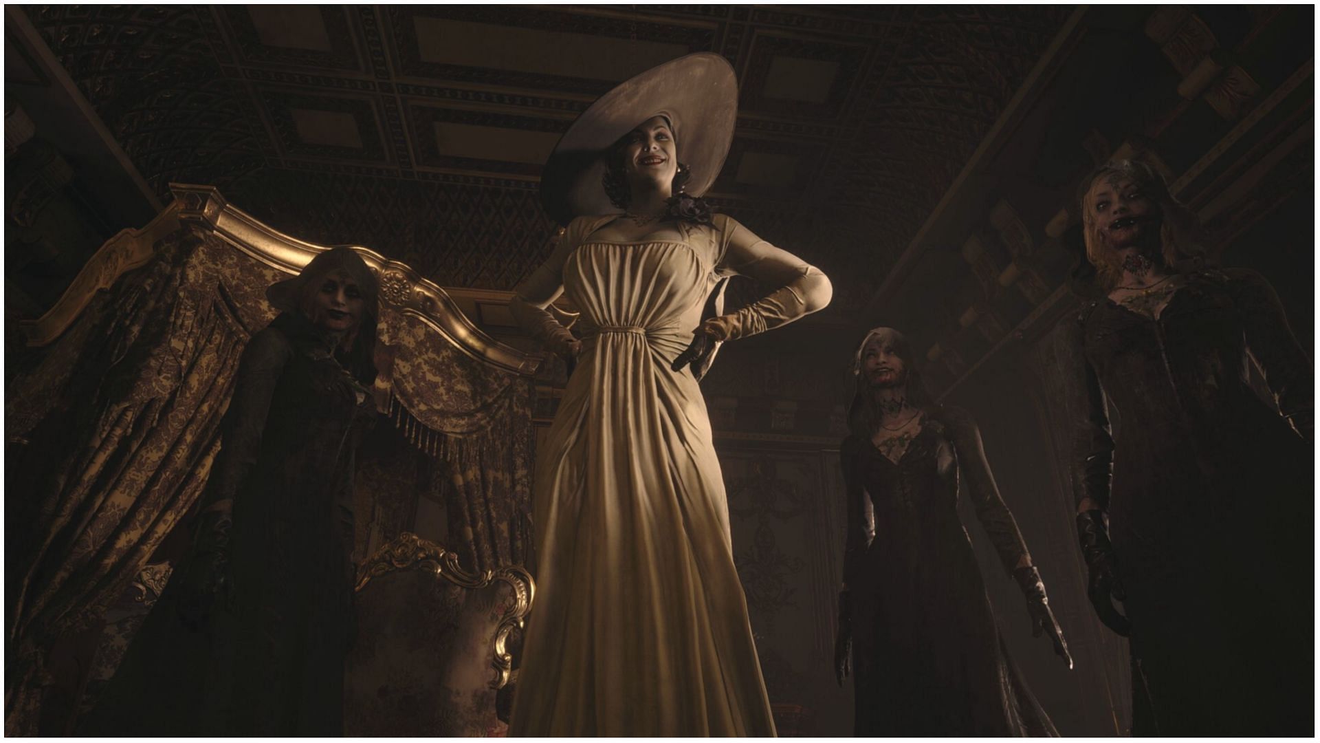 Lady Dimitrescu and her daughters in Resident Evil Village (Image via Capcom)