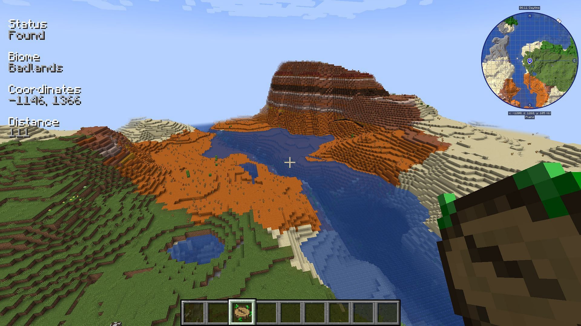 The nature compass working to find a biome (Image via Mojang)