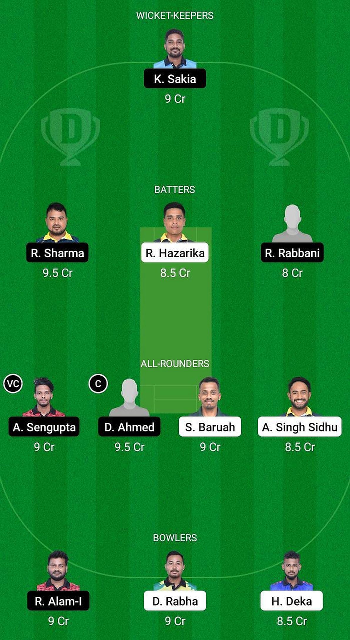 Barak Bravehearts vs Kaziranga Heroes Fantasy Suggestion Team 1