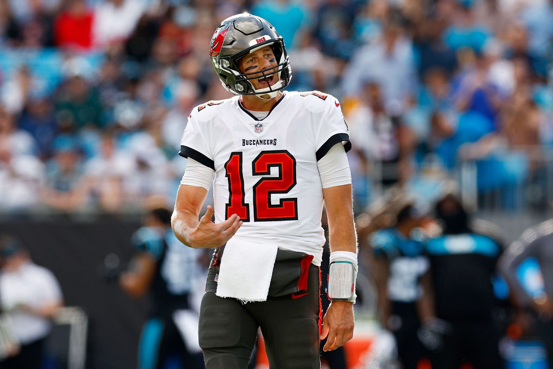 Tom Brady in Tampa Bay Buccaneers v Carolina Panthers match