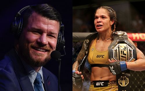 Michael Bisping (L) admitted that Amanda Nunes' (R) southpaw stance caught her opponent off guard at UFC 277