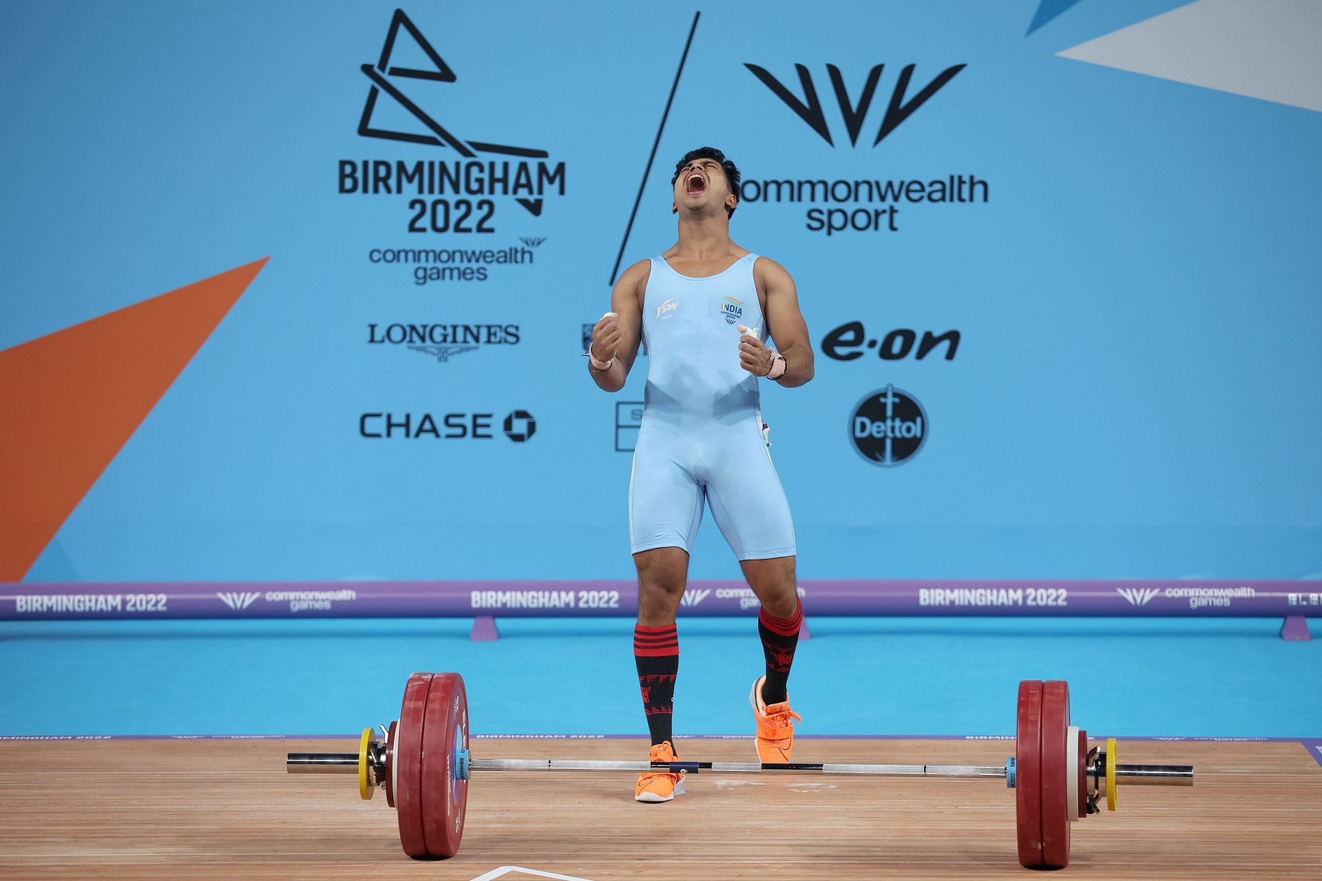 Weightlifting - Commonwealth Games: Day 3 Achinta Sheuli in action