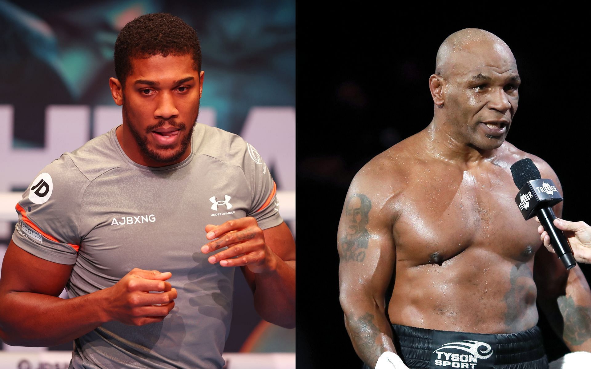 Anthony Joshua (left) and Mike Tyson (right) (Image credits Getty Images)