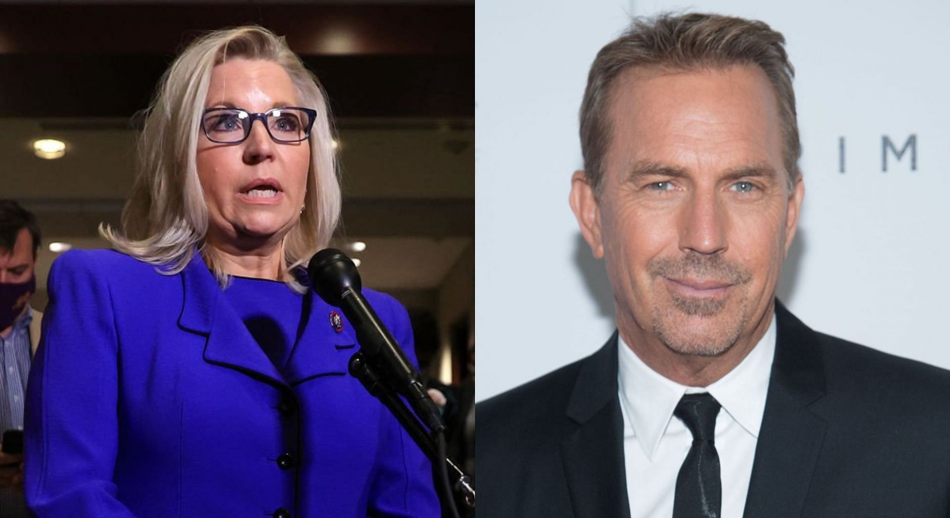 Kevin Costner recently endorsed Liz Cheney by wearing a pro-Cheney t-shirt (Image via Getty Images)