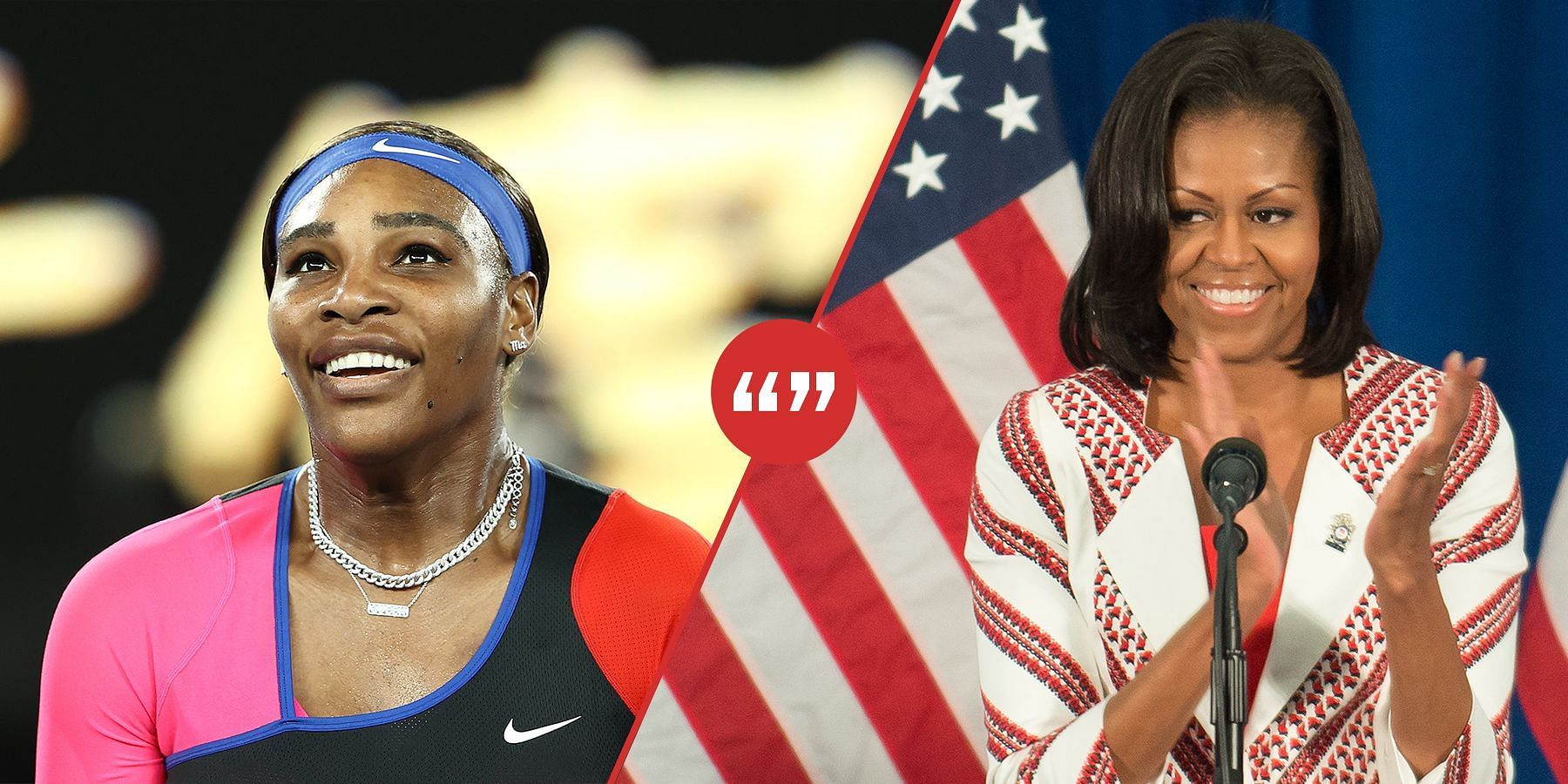 Serena Williams (L) and Michelle Obama 