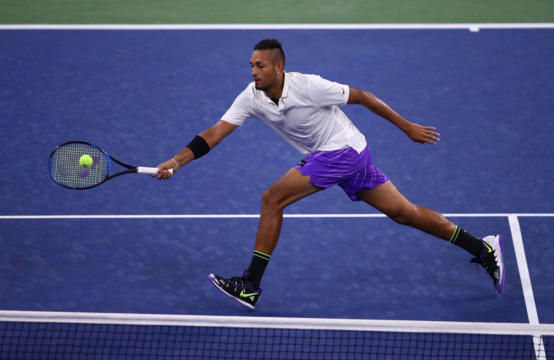 Nick Kyrgios in action at the 2019 US Open