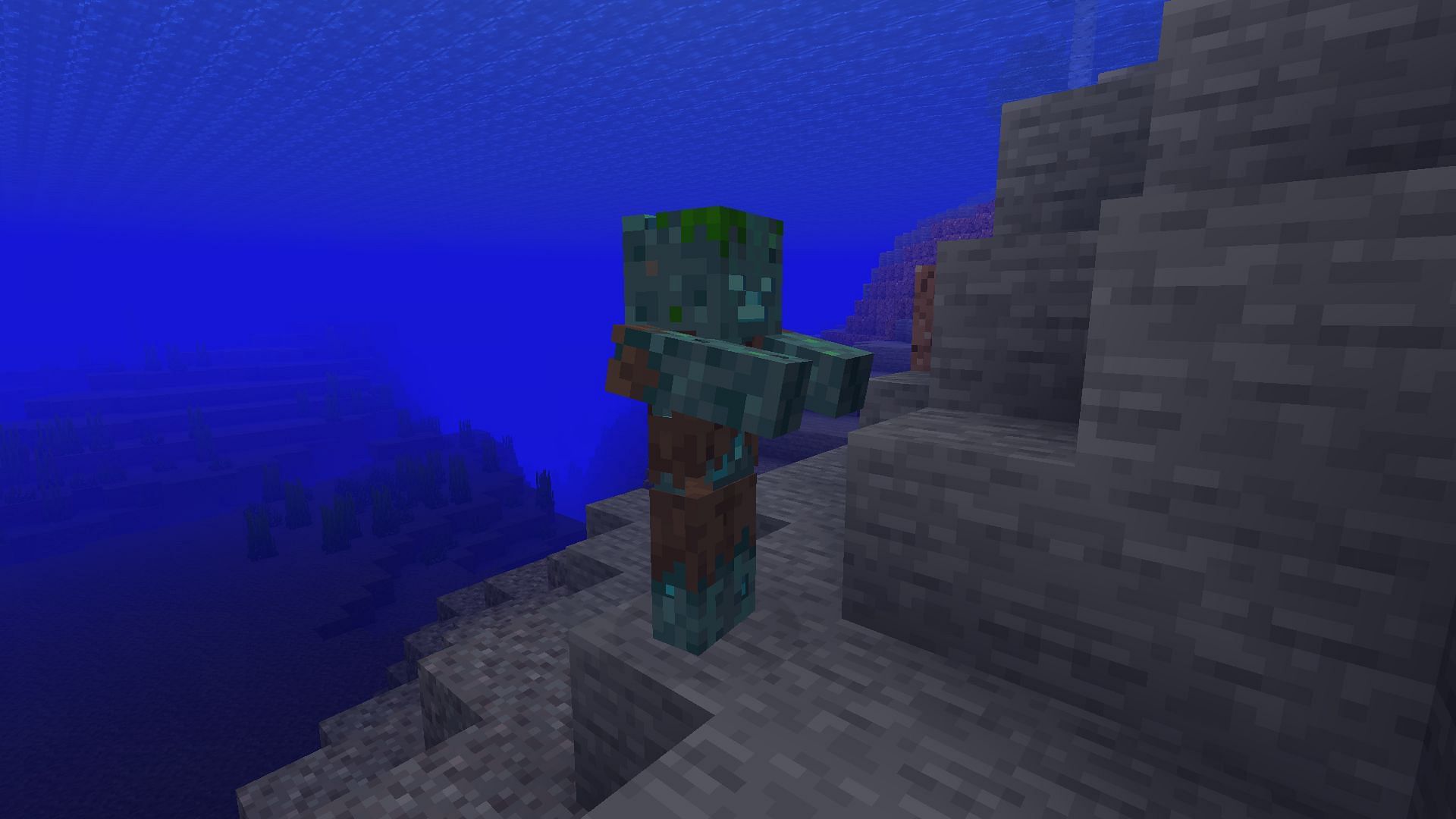Drowned have a 3% or 8% chance of spawning with a nautilus shell in Minecraft 1.19 update (Image via Mojang)